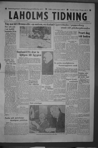 Förstasidan, Lördag 21 juli 1956