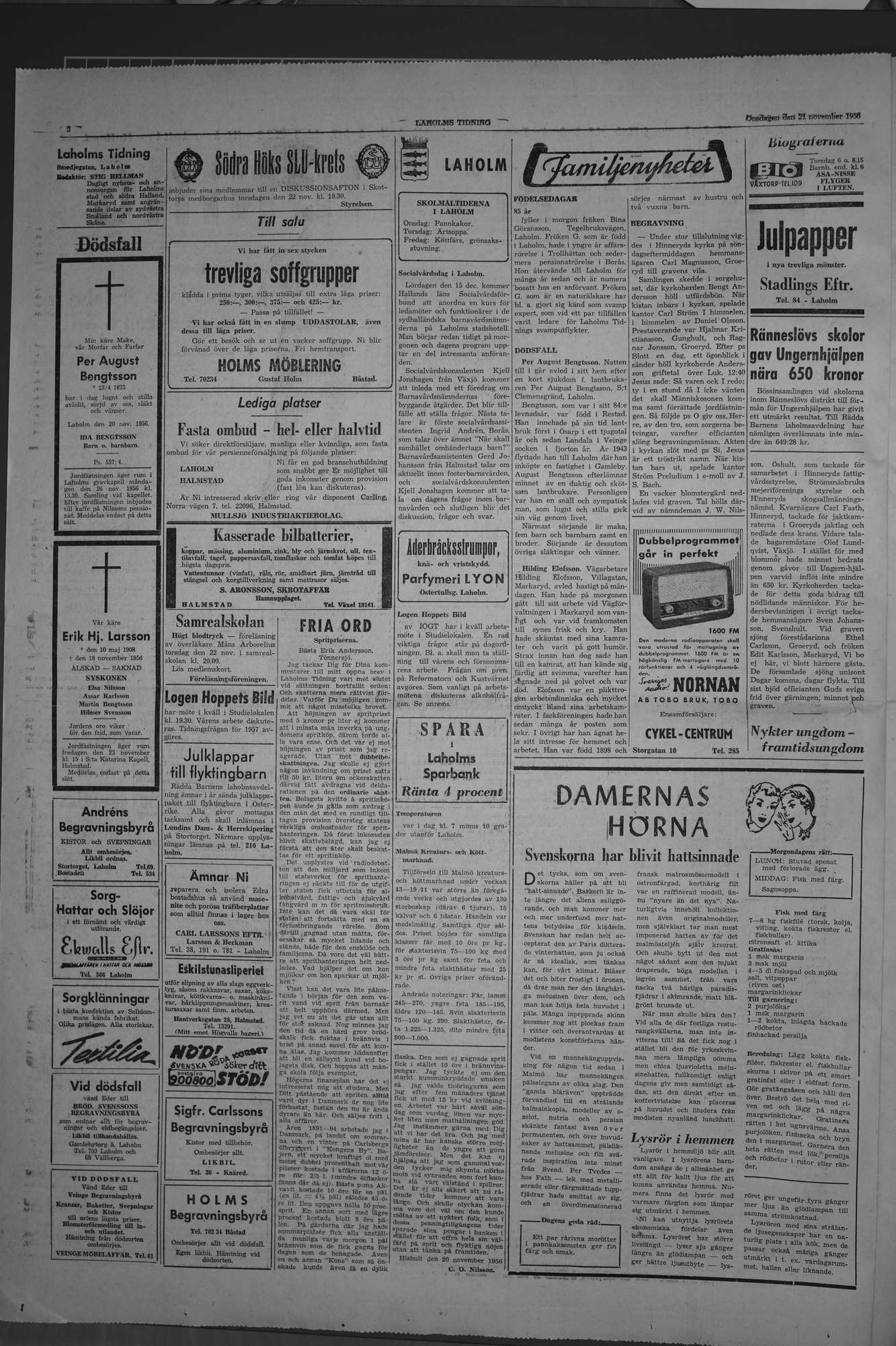 Laholms Tidning Onsdag 21 november 1956, sida 2