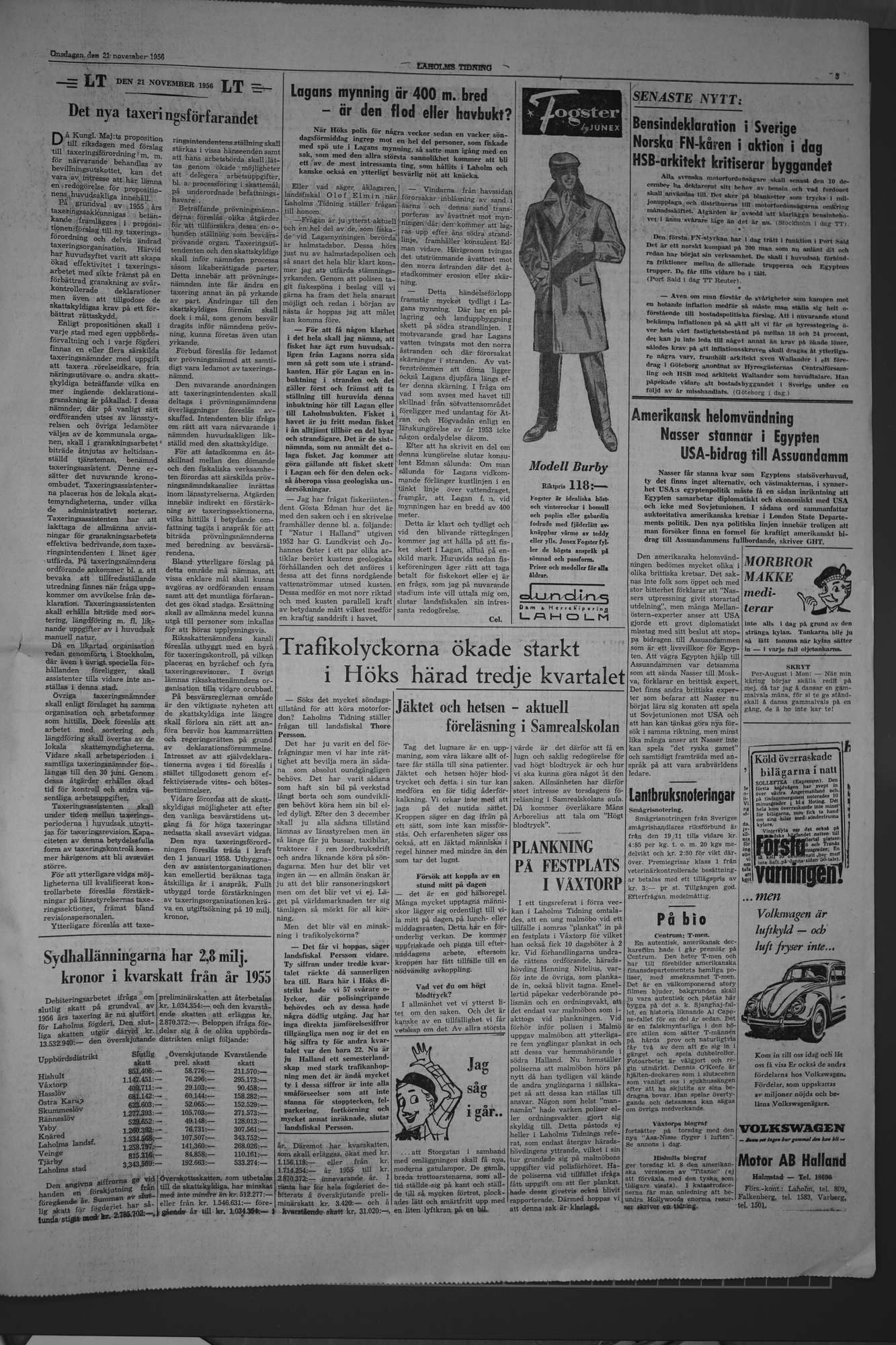 Laholms Tidning Onsdag 21 november 1956, sida 3