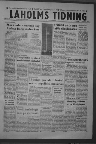 Förstasidan, Fredag 21 september 1956