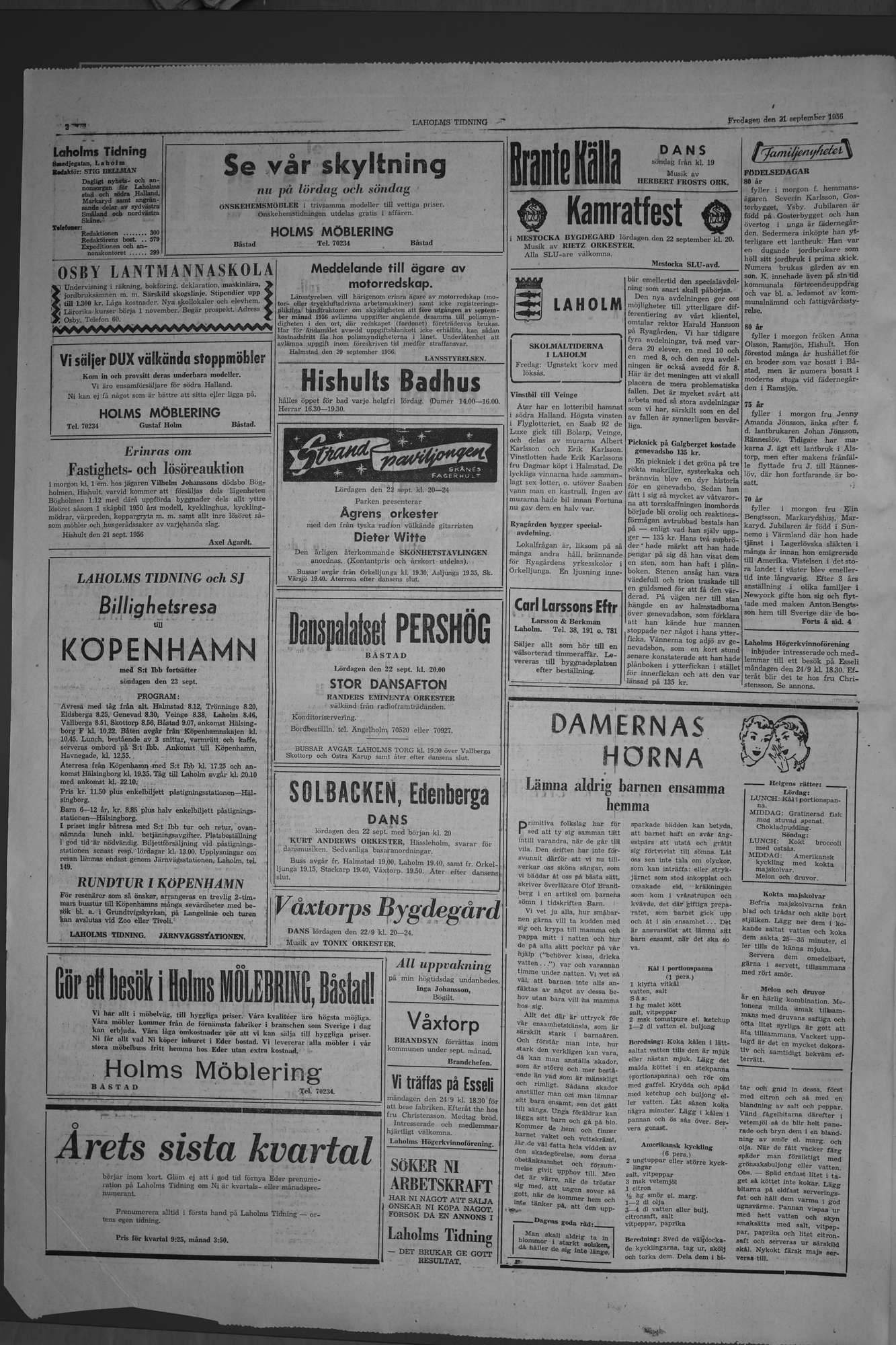 Laholms Tidning Fredag 21 september 1956, sida 2