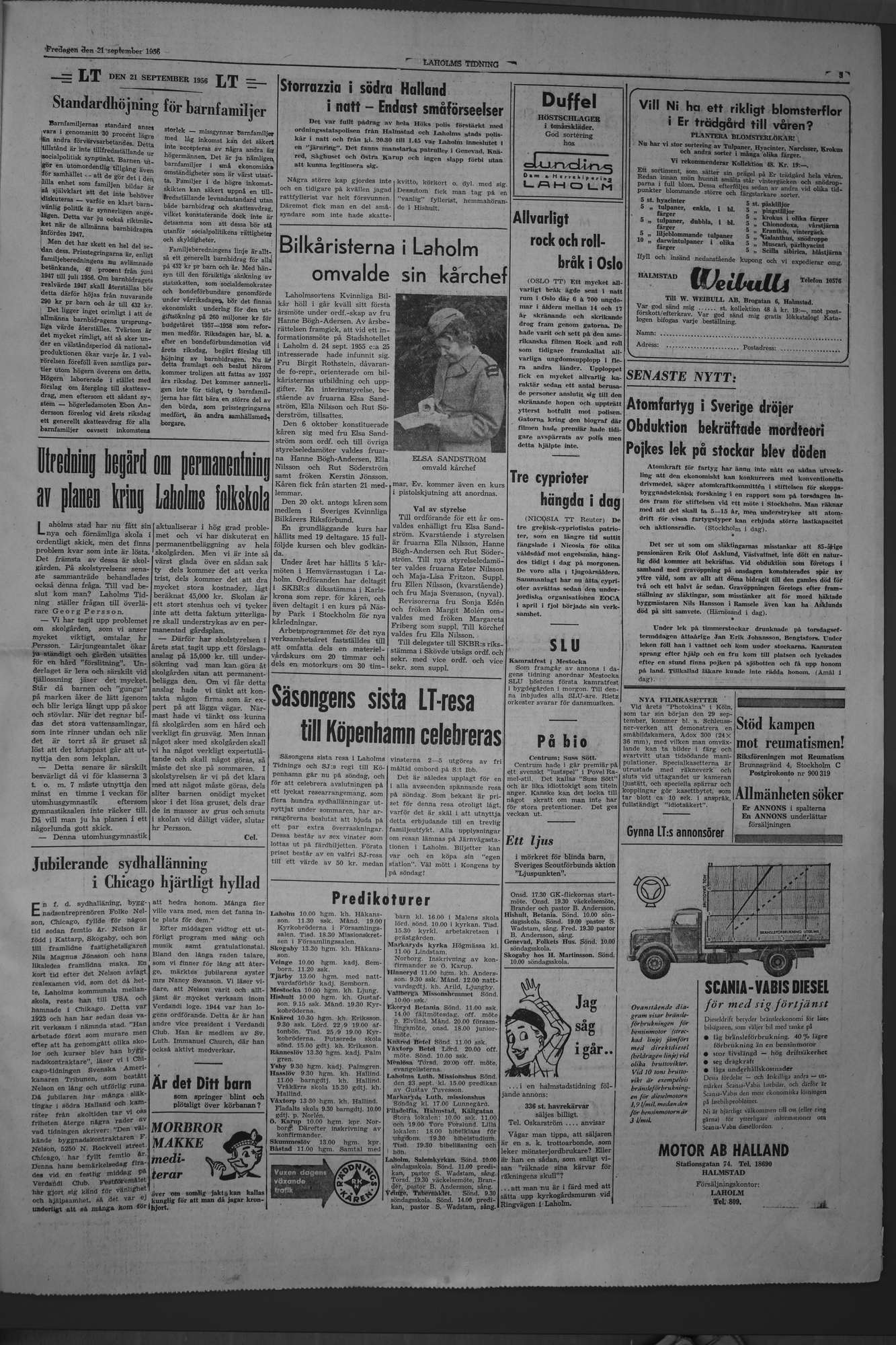 Laholms Tidning Fredag 21 september 1956, sida 3