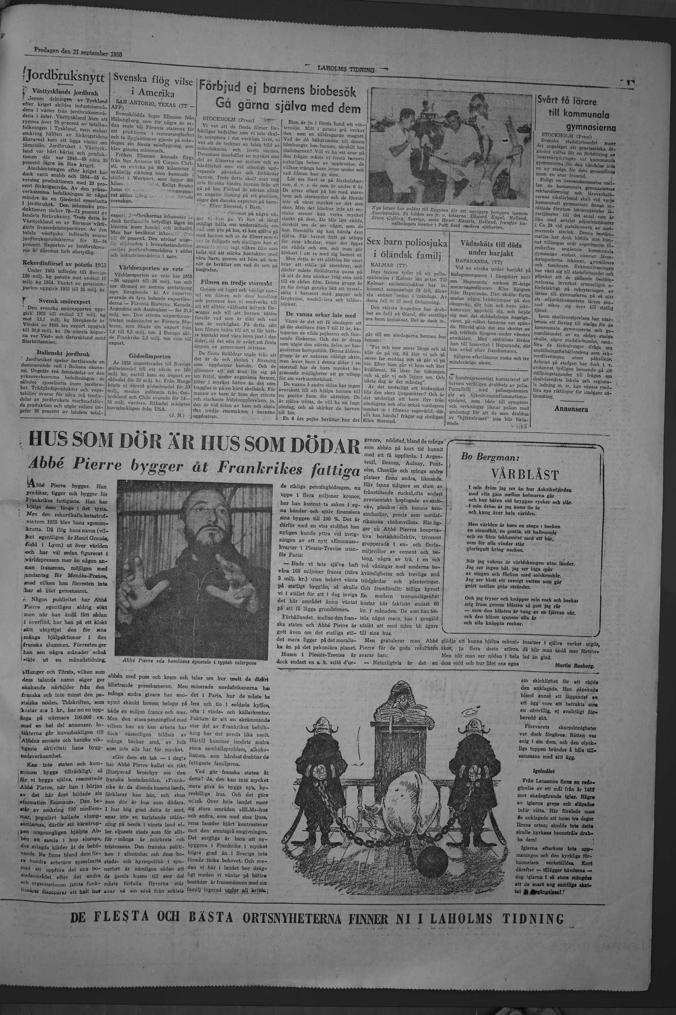 Laholms Tidning Fredag 21 september 1956, sida 7