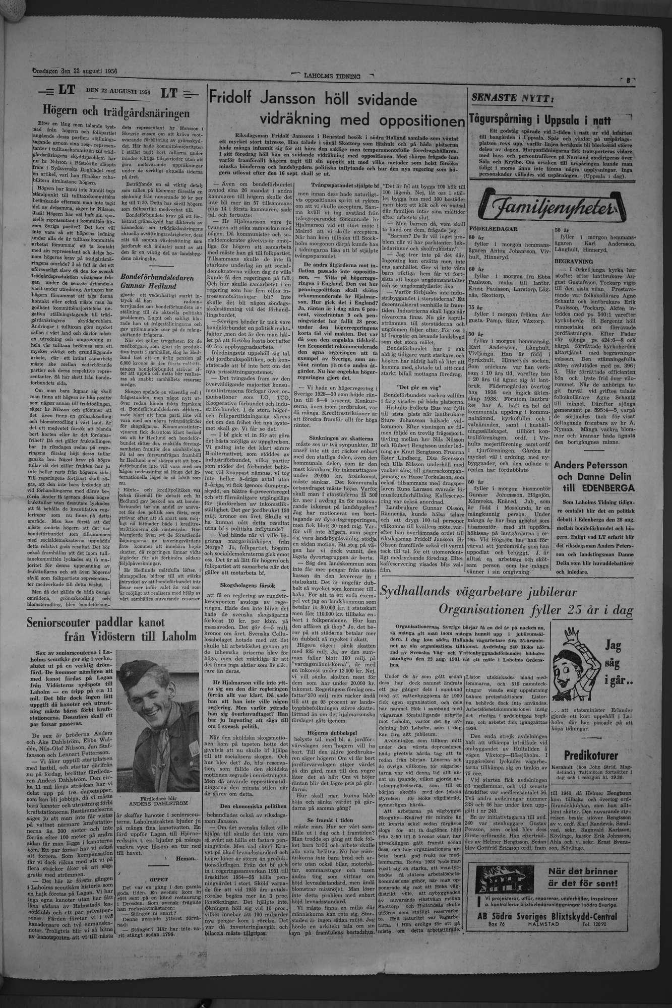 Laholms Tidning Onsdag 22 augusti 1956, sida 3