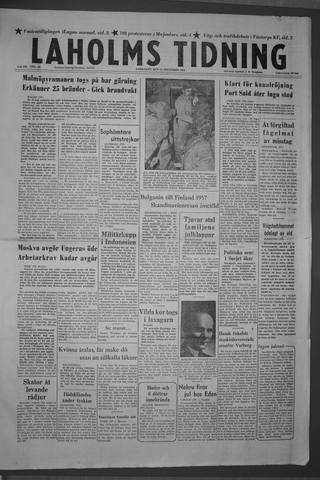 Förstasidan, Lördag 22 december 1956