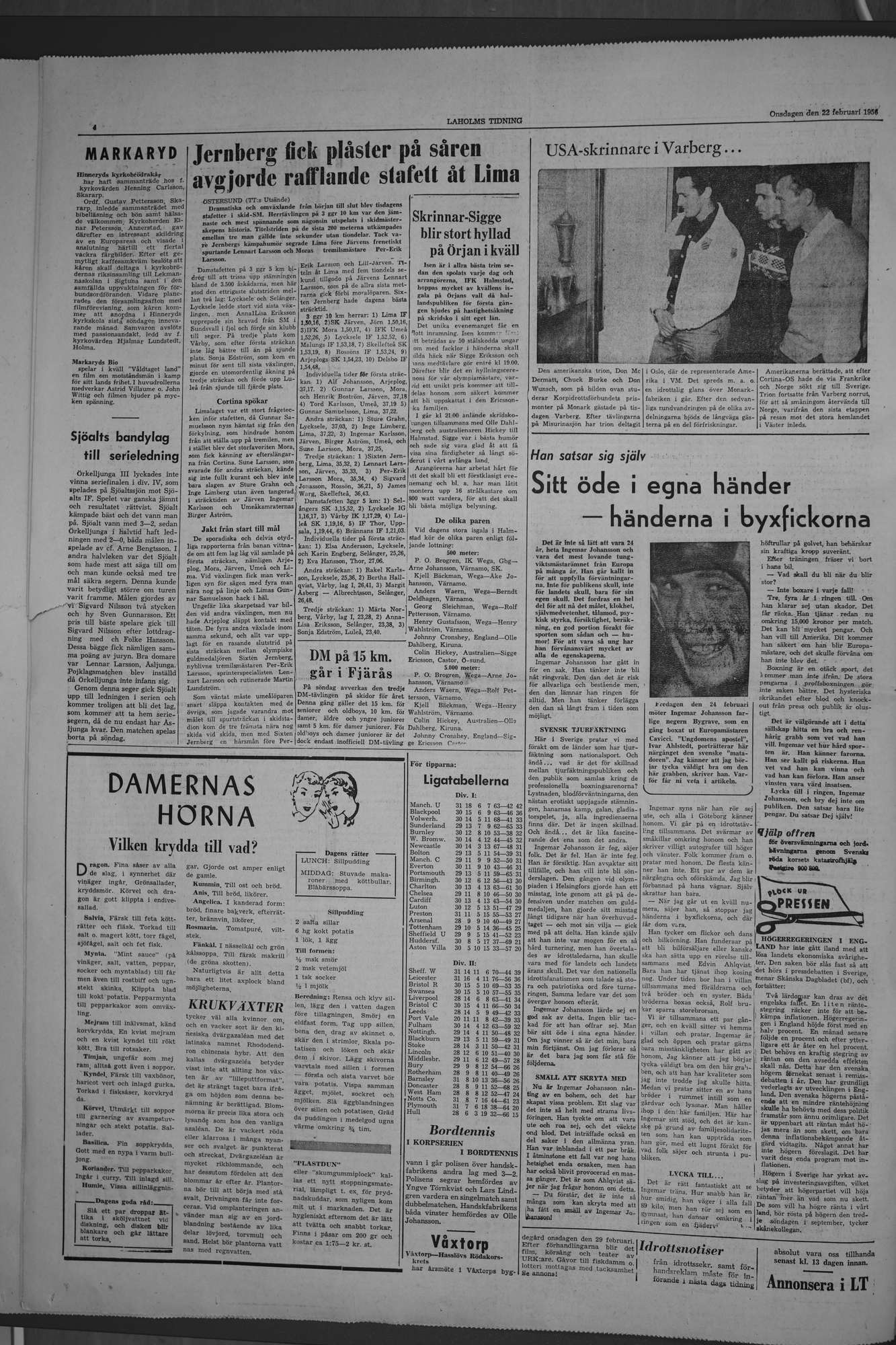 Laholms Tidning Onsdag 22 februari 1956, sida 4