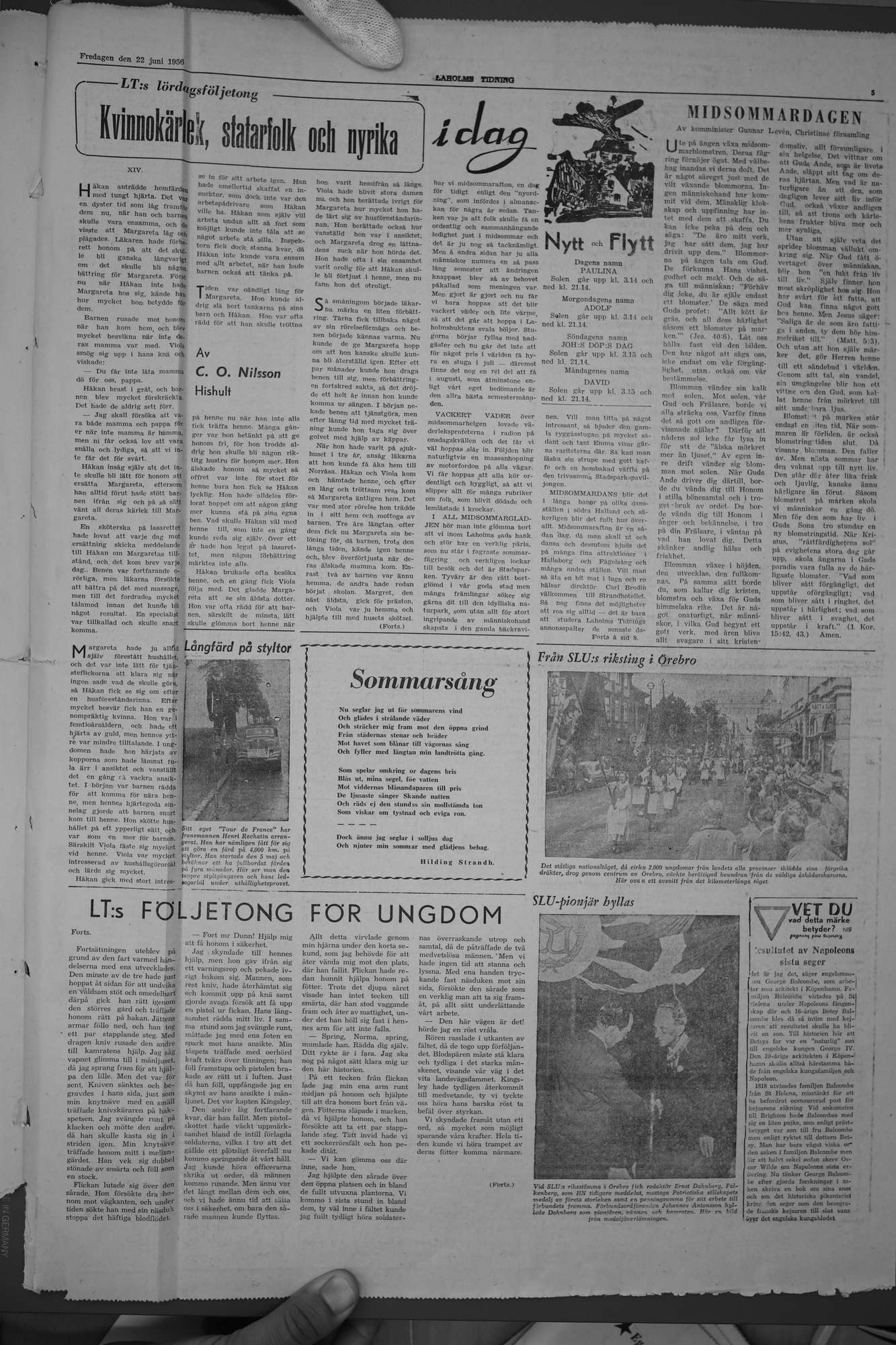 Laholms Tidning Fredag 22 juni 1956, sida 5