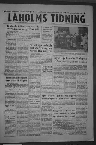 Förstasidan, Torsdag 22 november 1956