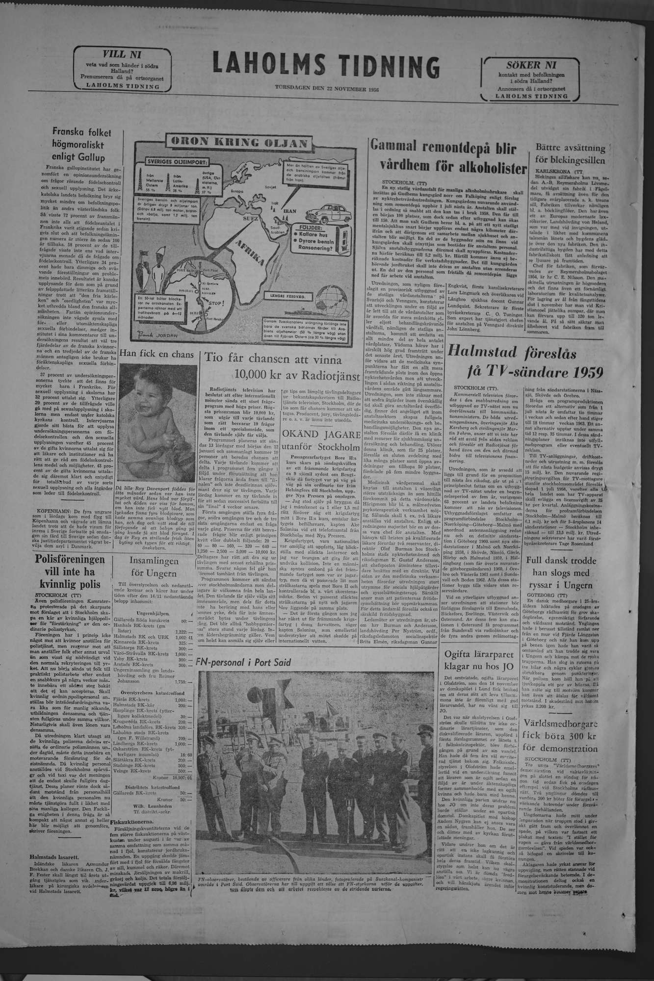Laholms Tidning Torsdag 22 november 1956, sida 8