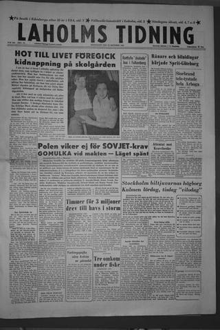 Förstasidan, Måndag 22 oktober 1956