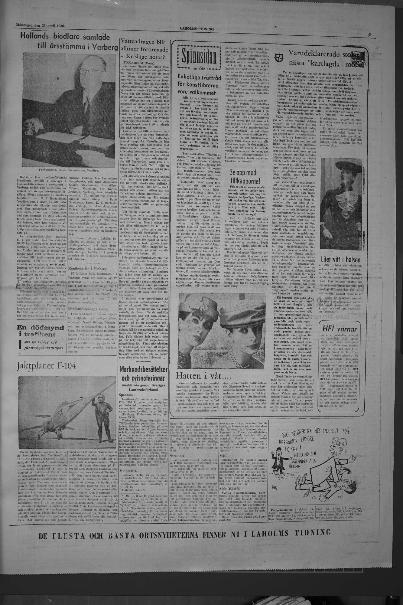 Laholms Tidning Måndag 23 april 1956, sida 5