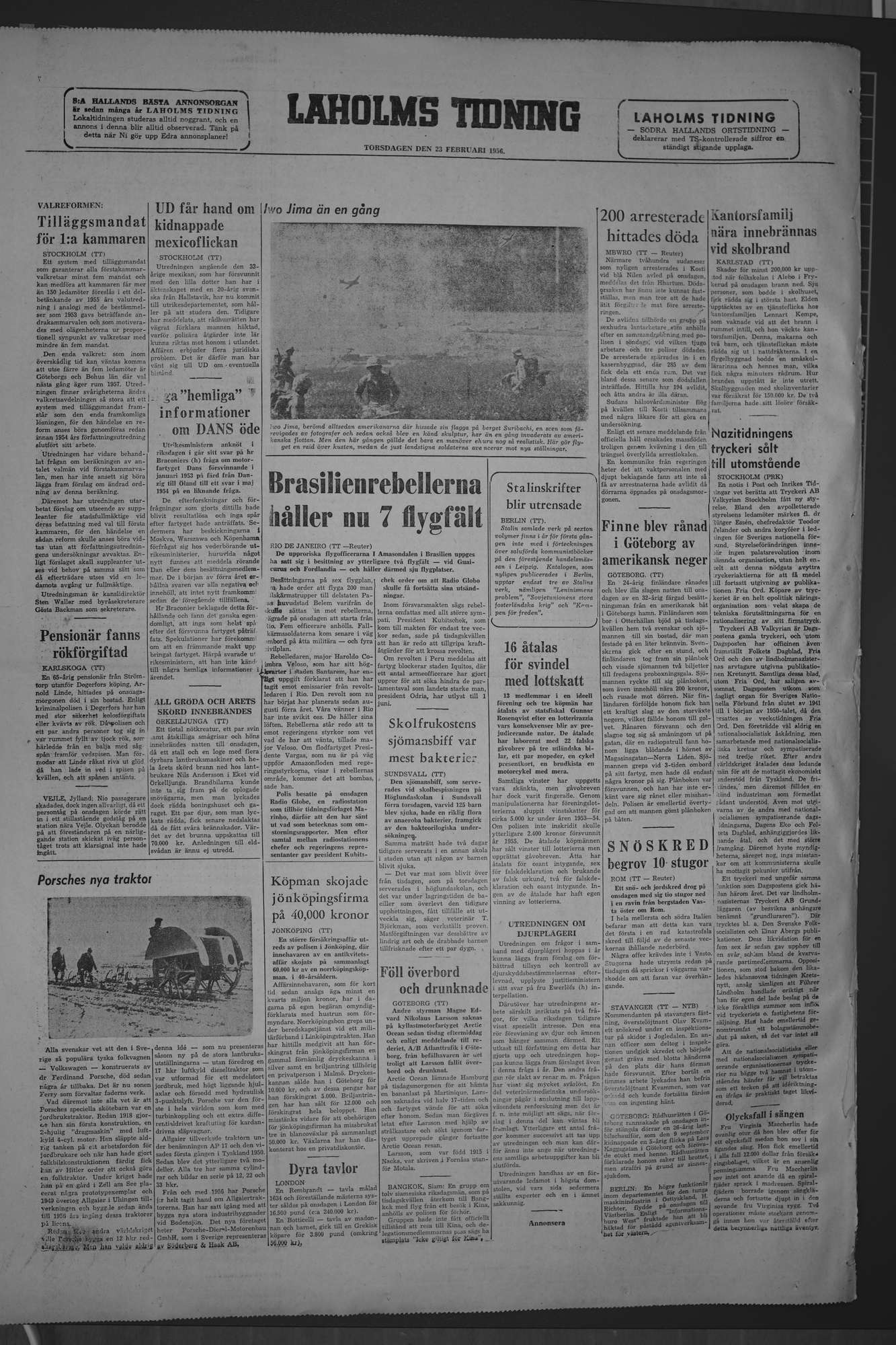 Laholms Tidning Torsdag 23 februari 1956, sida 8
