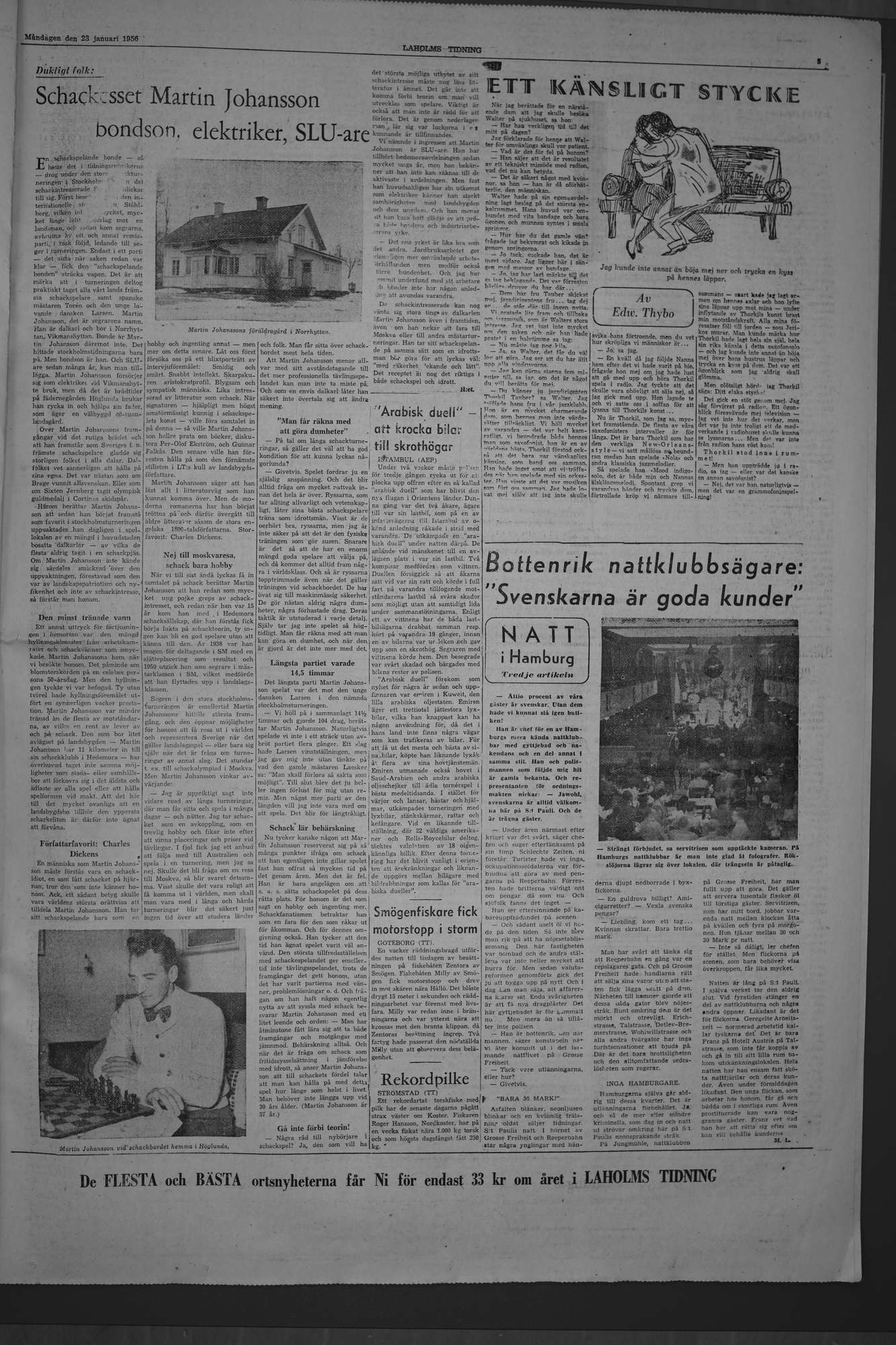 Laholms Tidning Måndag 23 januari 1956, sida 5
