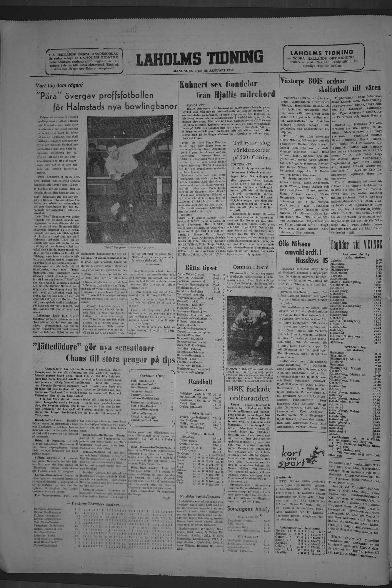 Laholms Tidning Måndag 23 januari 1956, sida 8