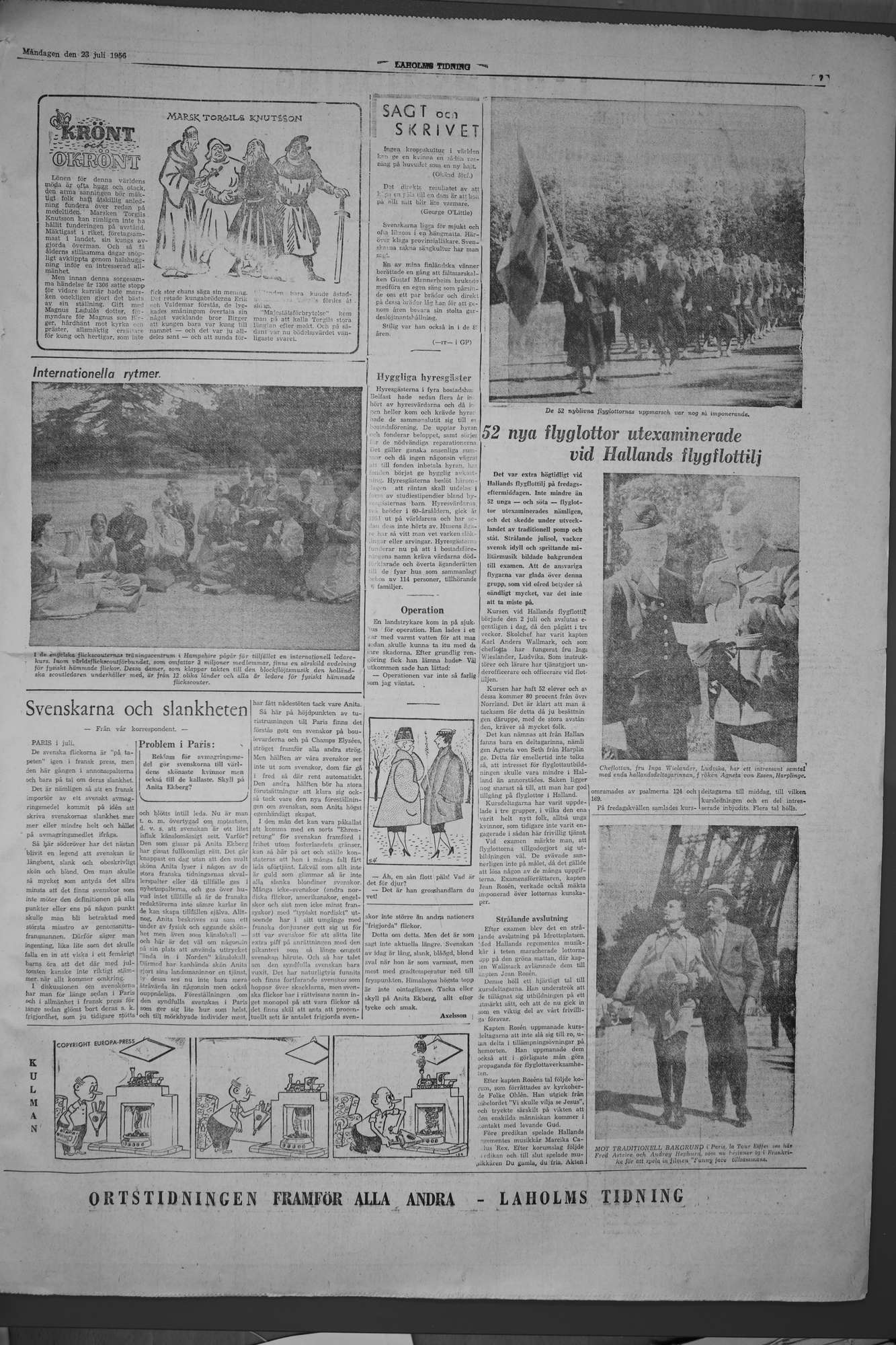 Laholms Tidning Måndag 23 juli 1956, sida 7