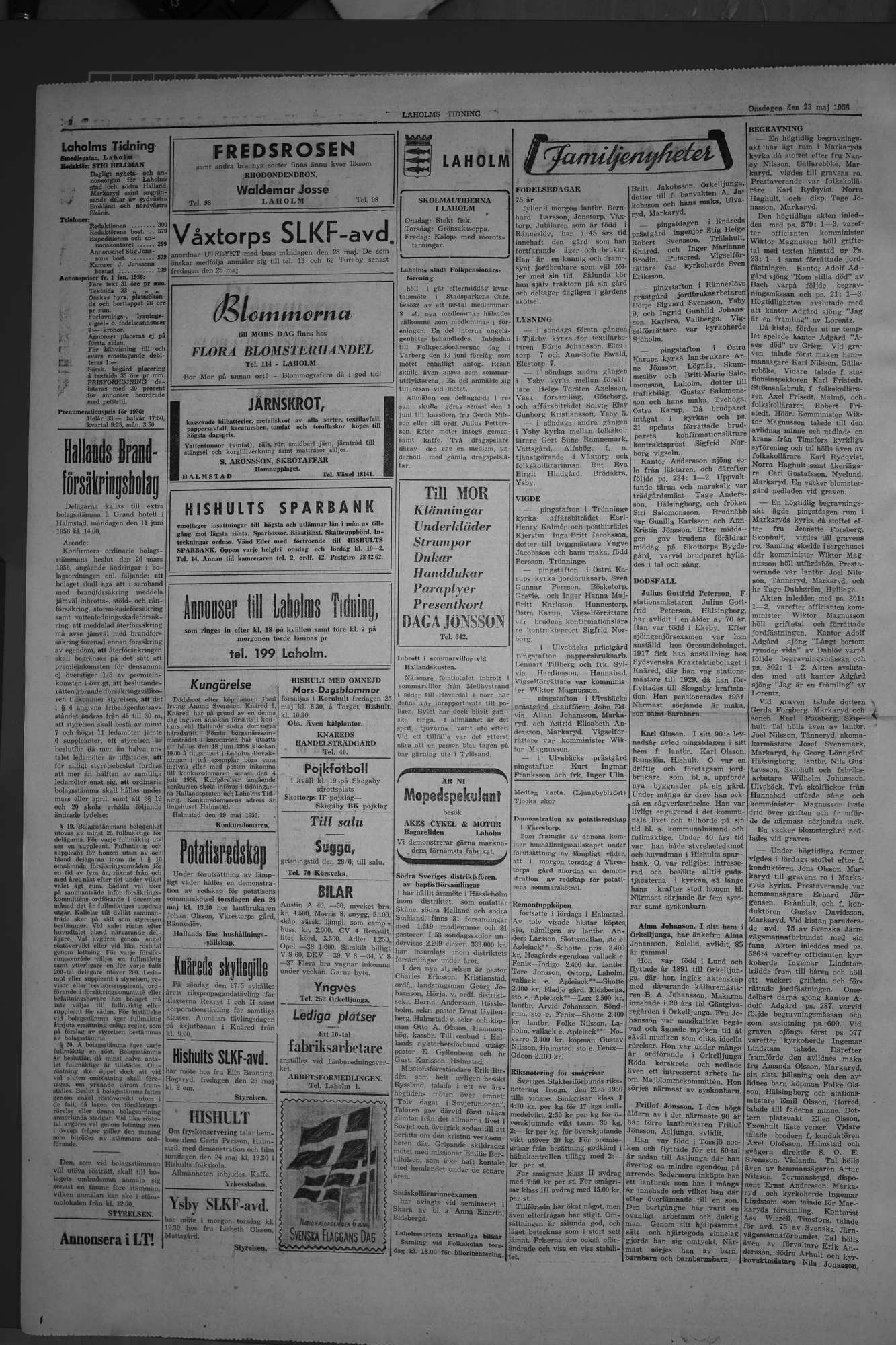 Laholms Tidning Onsdag 23 maj 1956, sida 2