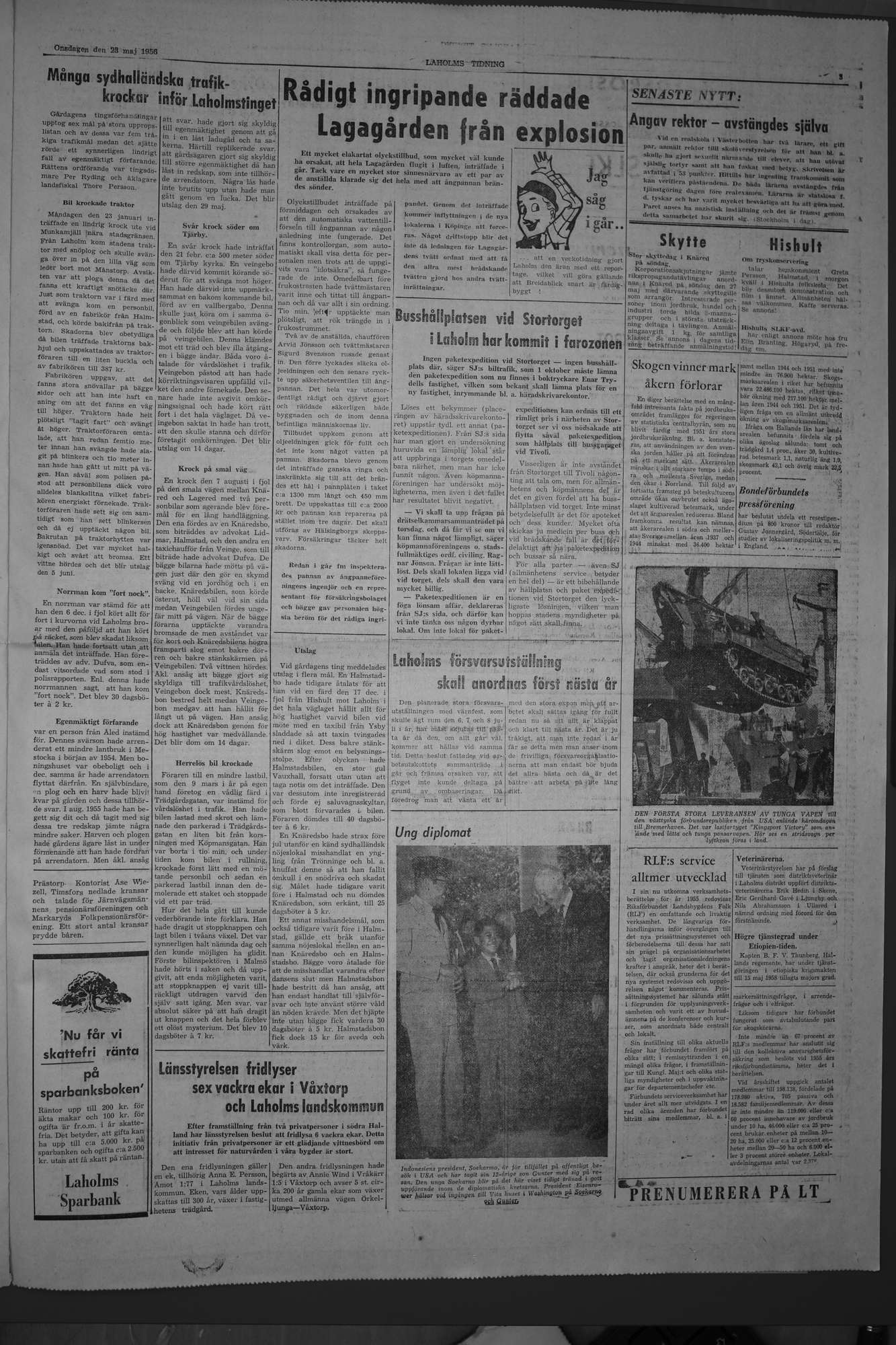 Laholms Tidning Onsdag 23 maj 1956, sida 3