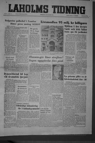 Förstasidan, Fredag 23 mars 1956