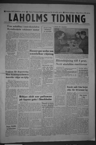Förstasidan, Fredag 23 november 1956