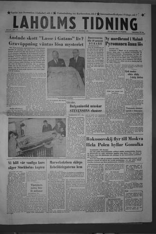 Förstasidan, Tisdag 23 oktober 1956