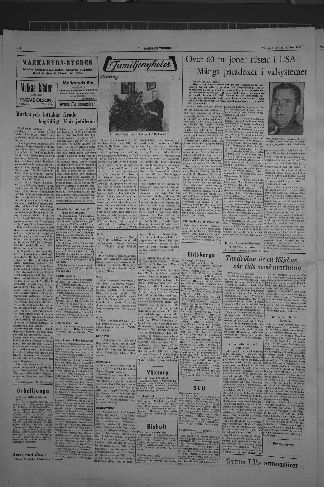 Laholms Tidning Tisdag 23 oktober 1956, sida 4