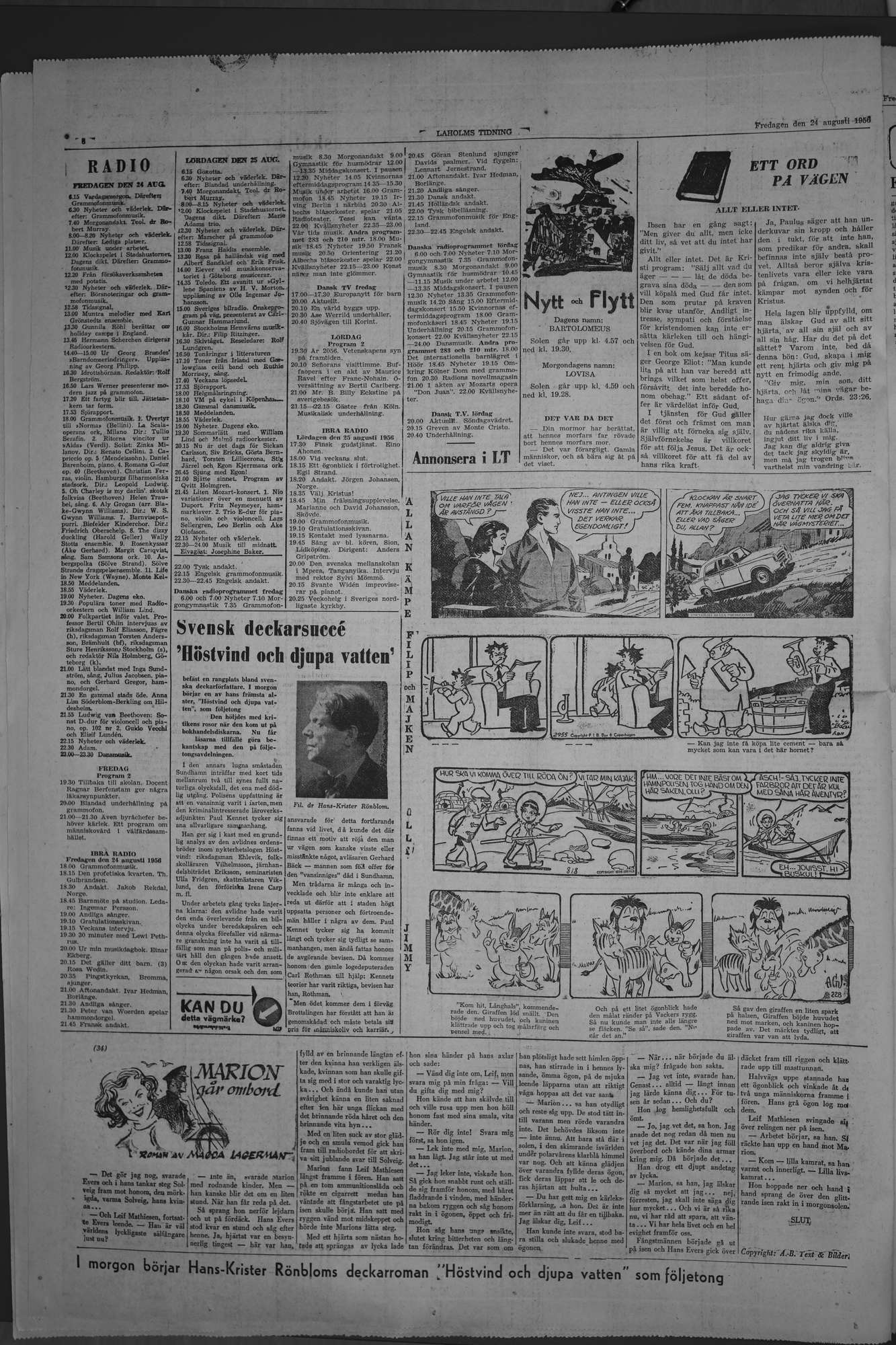 Laholms Tidning Fredag 24 augusti 1956, sida 6