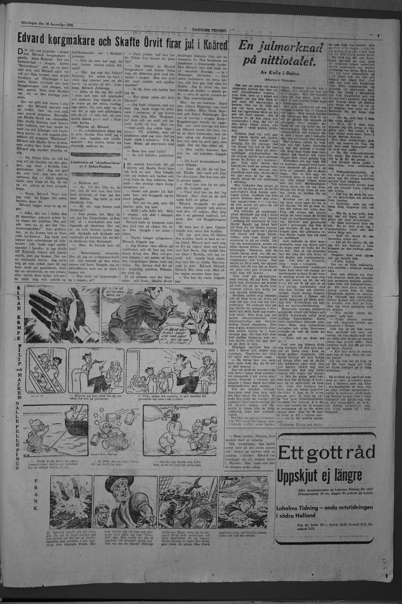 Laholms Tidning Måndag 24 december 1956, sida 7