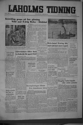 Förstasidan, Fredag 24 februari 1956