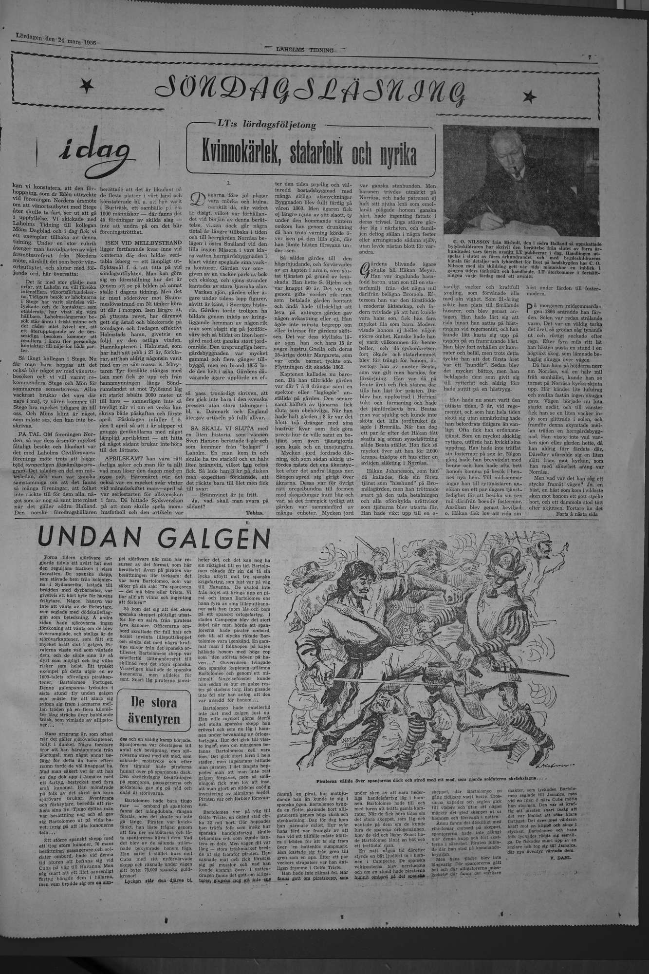Laholms Tidning Lördag 24 mars 1956, sida 7