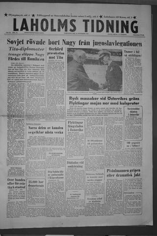 Förstasidan, Lördag 24 november 1956