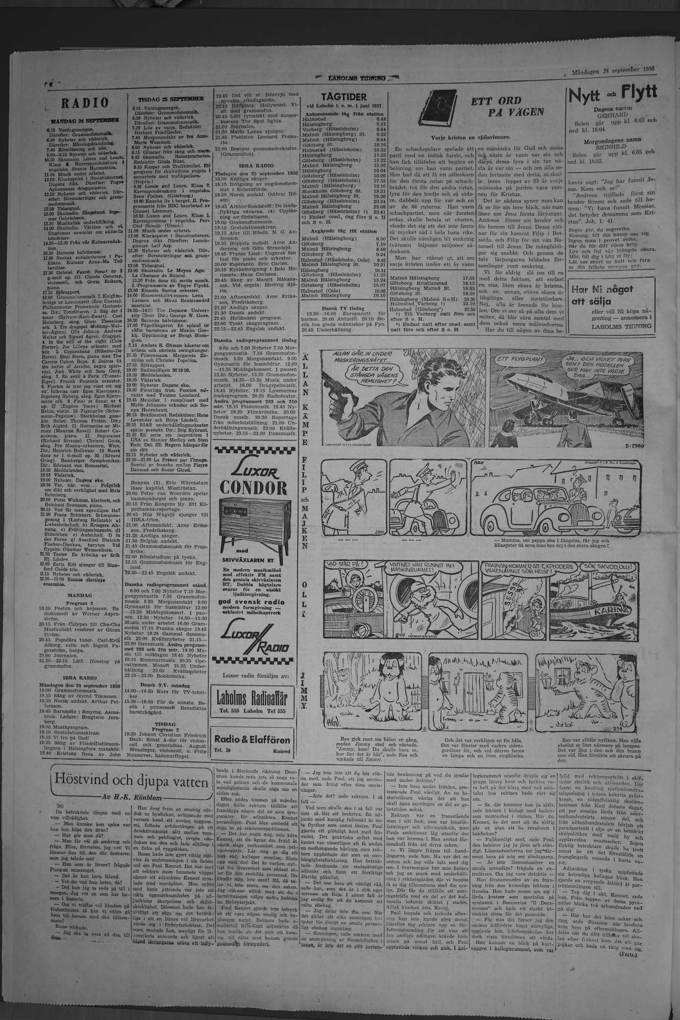 Laholms Tidning Måndag 24 september 1956, sida 6