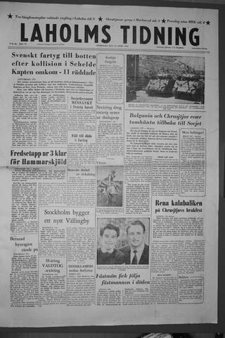 Förstasidan, Onsdag 25 april 1956