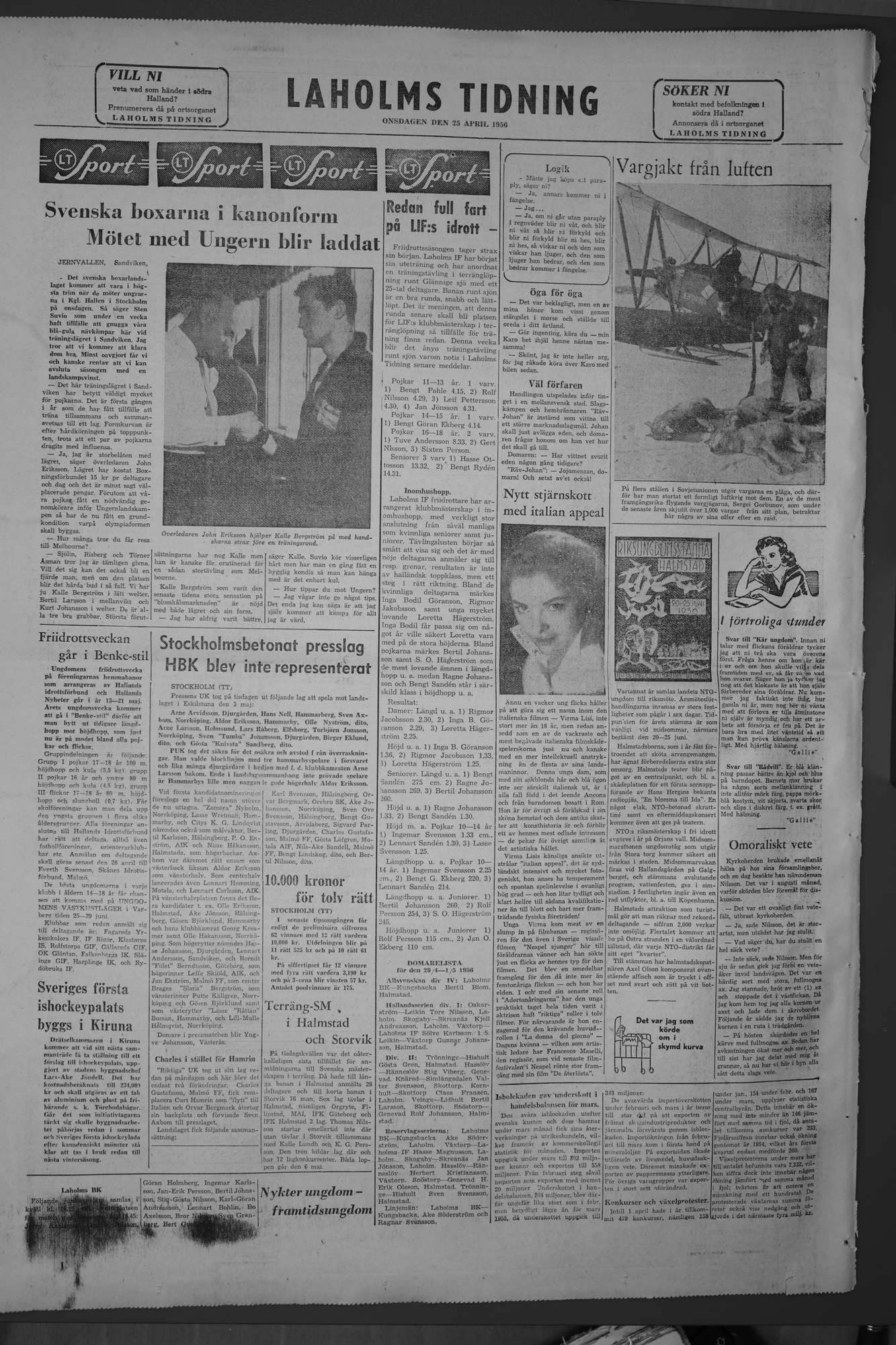 Laholms Tidning Onsdag 25 april 1956, sida 8