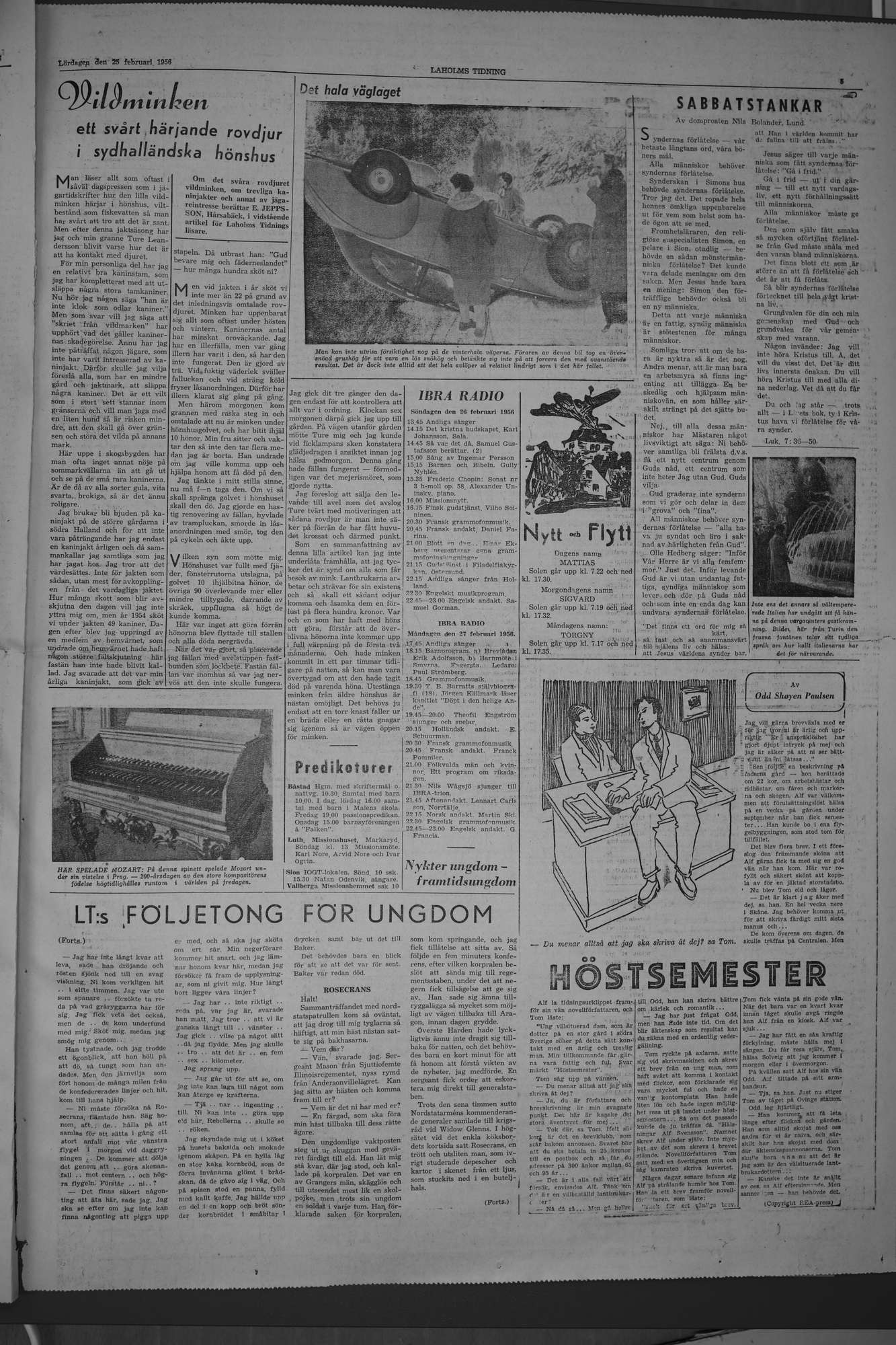 Laholms Tidning Lördag 25 februari 1956, sida 5