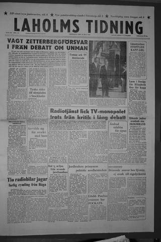 Förstasidan, Fredag 25 maj 1956