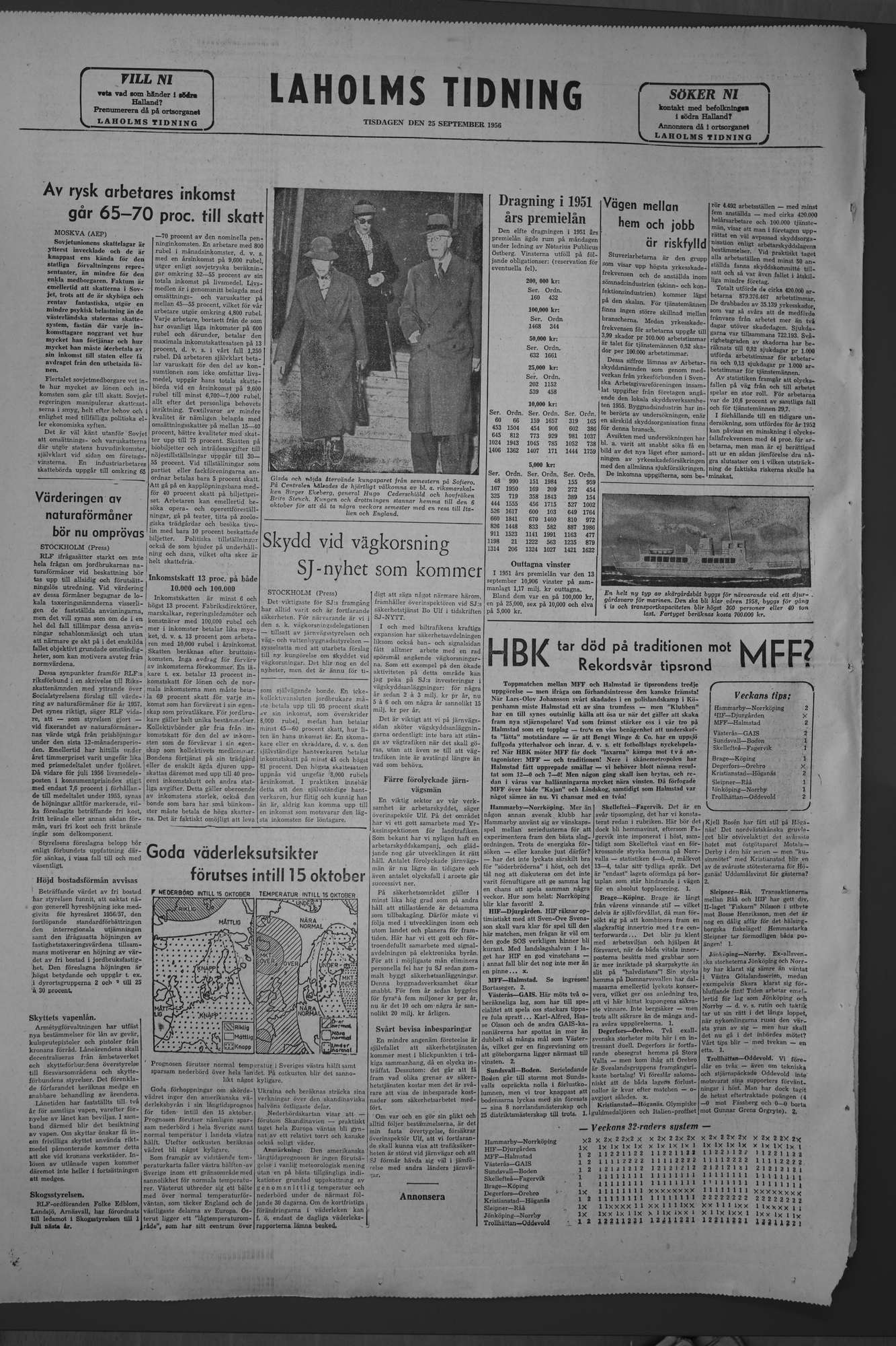 Laholms Tidning Tisdag 25 september 1956, sida 8