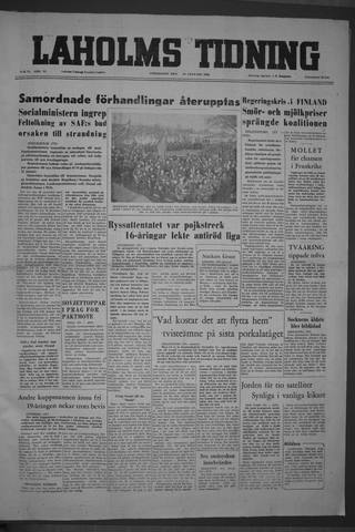 Förstasidan, Torsdag 26 januari 1956