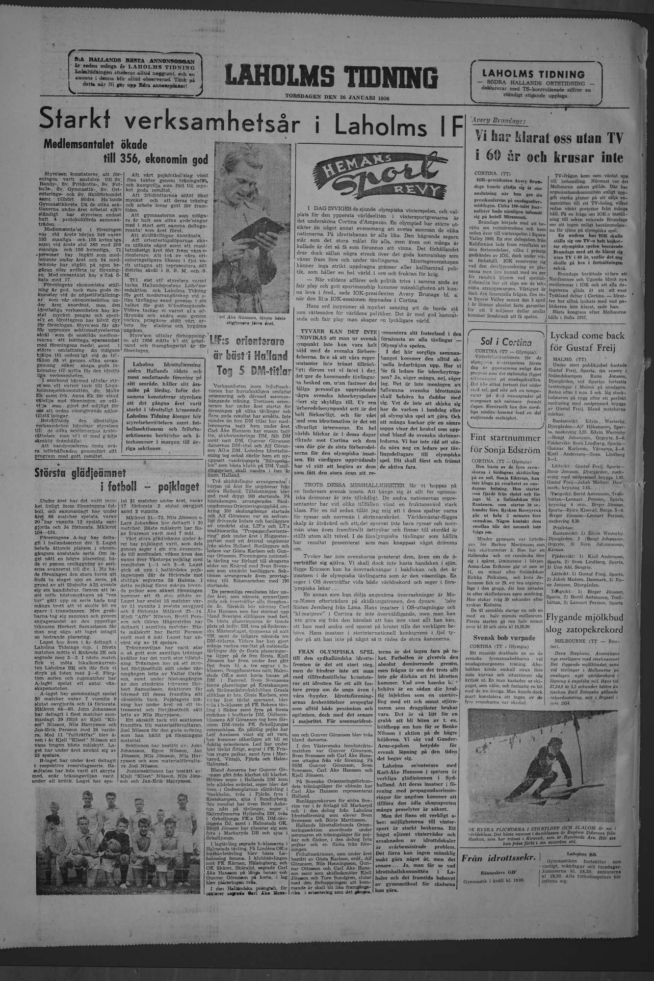 Laholms Tidning Torsdag 26 januari 1956, sida 8