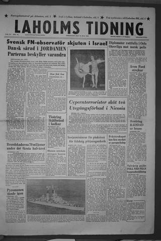 Förstasidan, Torsdag 26 juli 1956