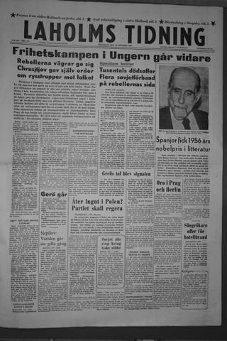 Förstasidan, Fredag 26 oktober 1956