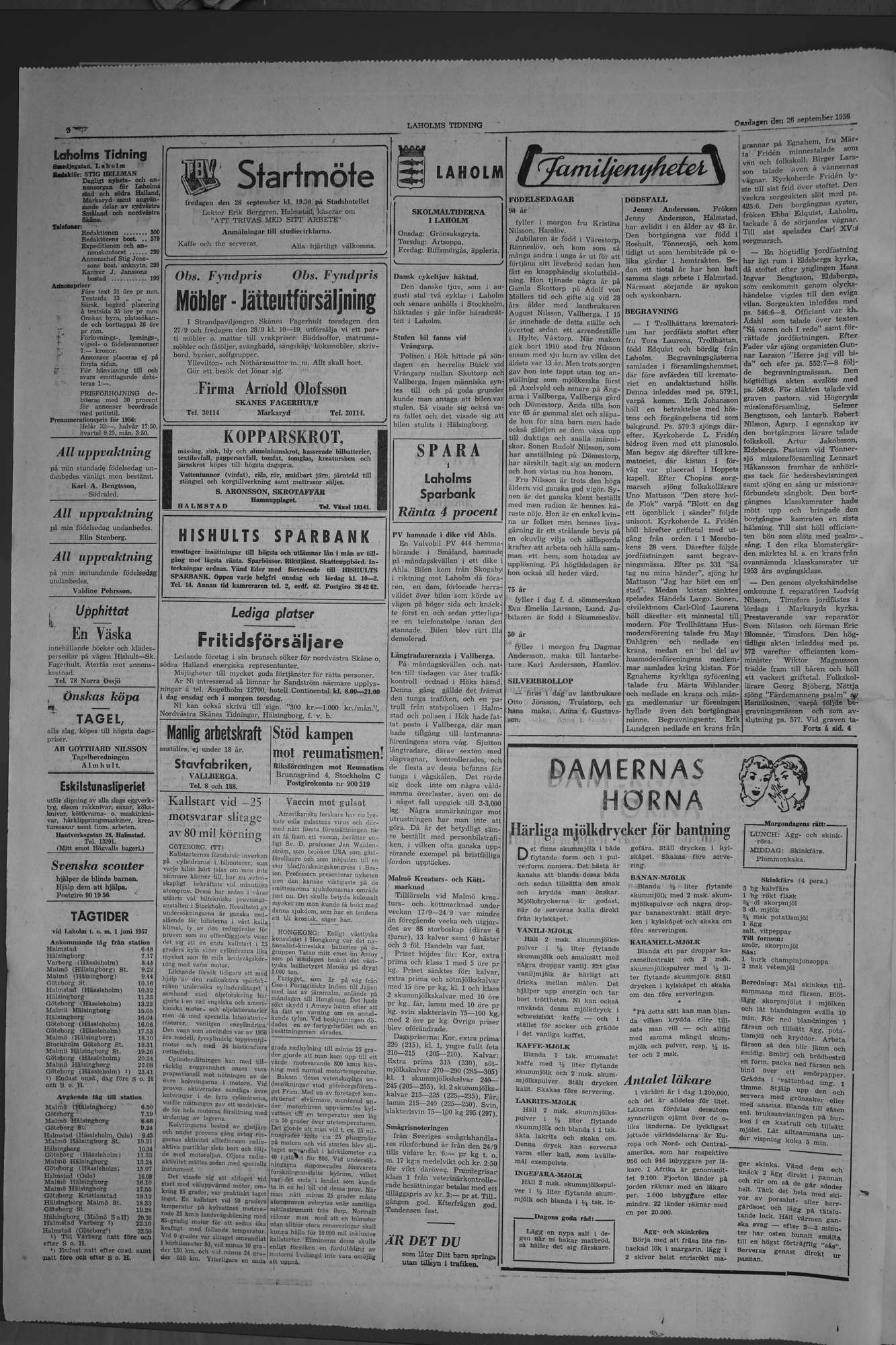 Laholms Tidning Onsdag 26 september 1956, sida 2