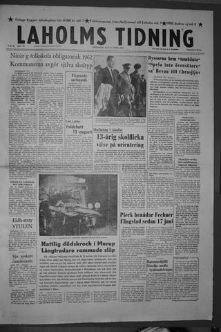 Förstasidan, Fredag 27 april 1956