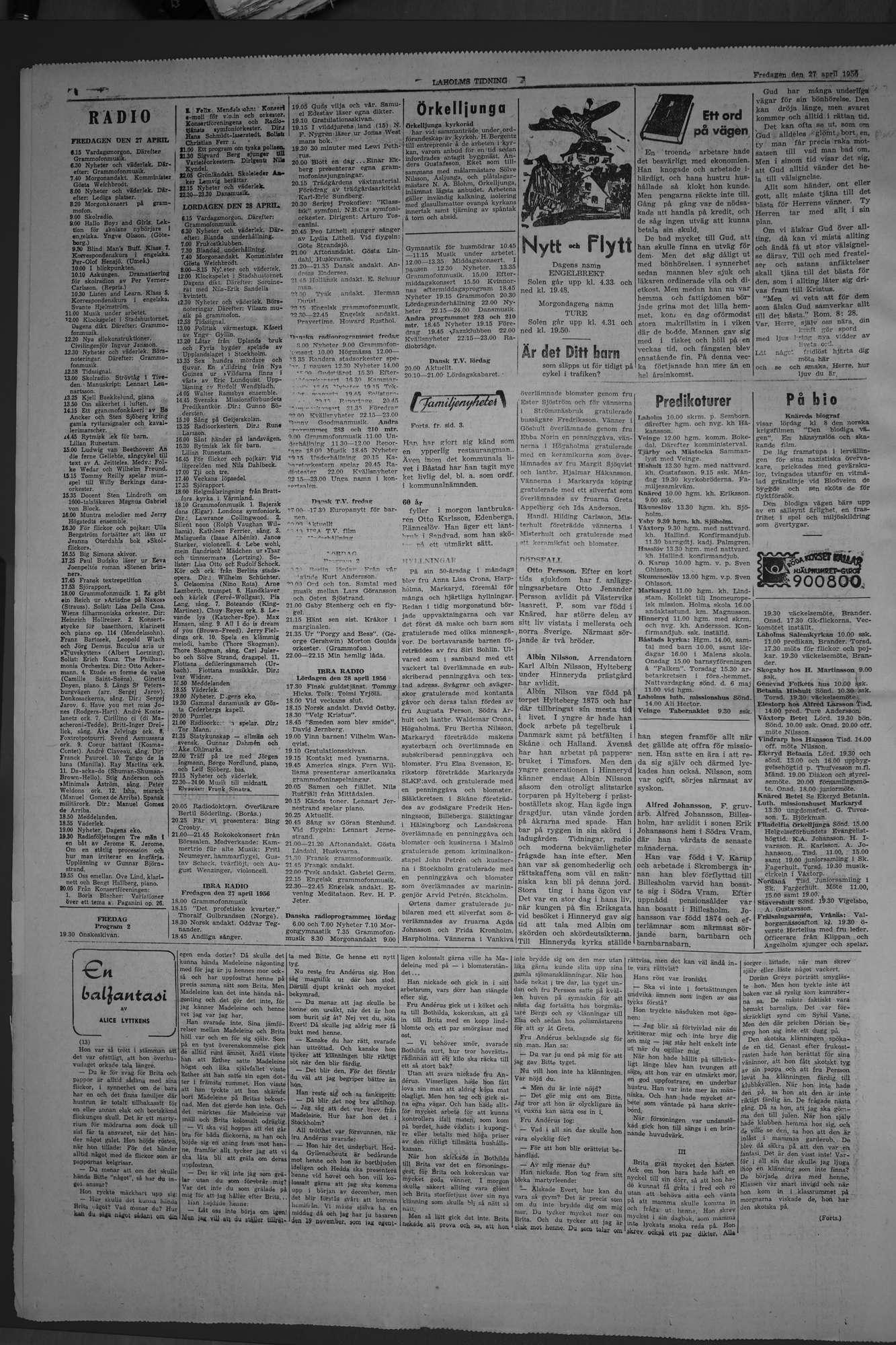 Laholms Tidning Fredag 27 april 1956, sida 6