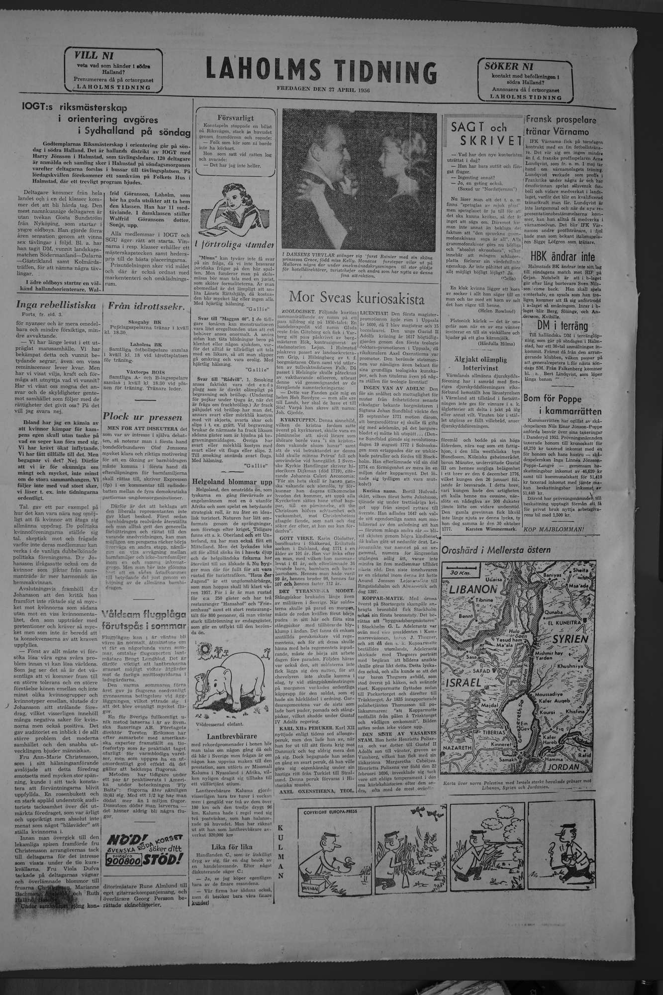 Laholms Tidning Fredag 27 april 1956, sida 8