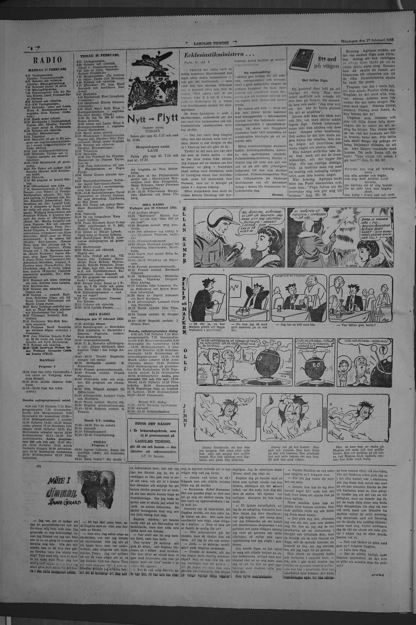 Laholms Tidning Måndag 27 februari 1956, sida 6