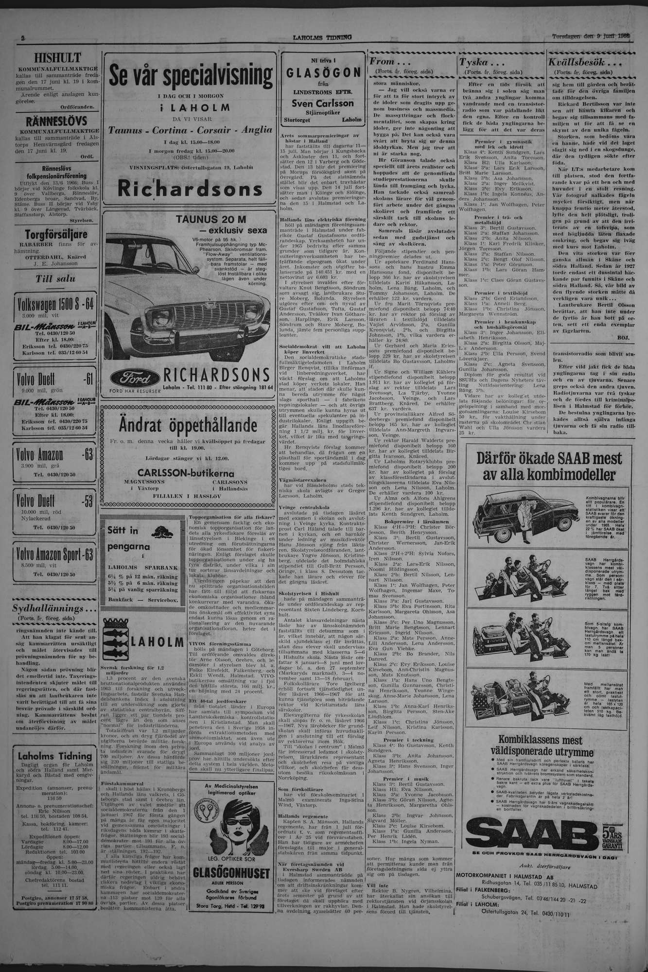 Laholms Tidning Torsdag 9 juni 1966, sida 2