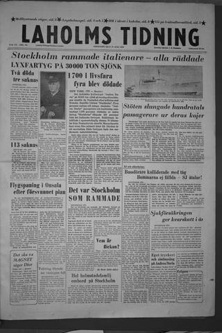 Förstasidan, Fredag 27 juli 1956