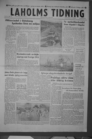 Förstasidan, Onsdag 27 juni 1956