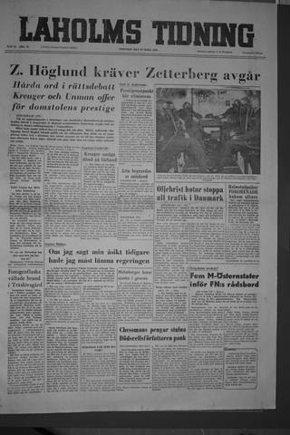 Förstasidan, Tisdag 27 mars 1956