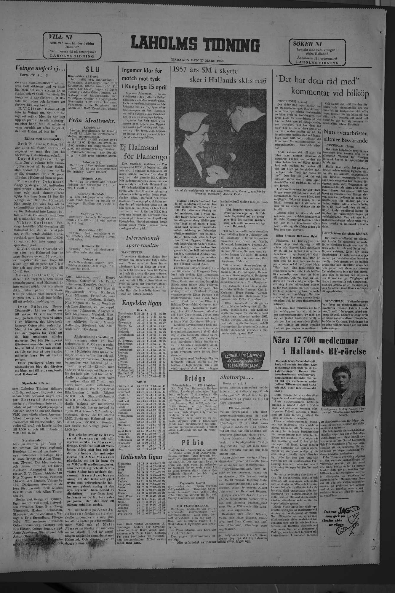 Laholms Tidning Tisdag 27 mars 1956, sida 8